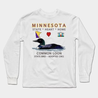 Minnesota - Common Loon - State, Heart, Home - state symbols Long Sleeve T-Shirt